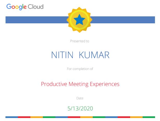 Gsuite Productive Meeting Certificates