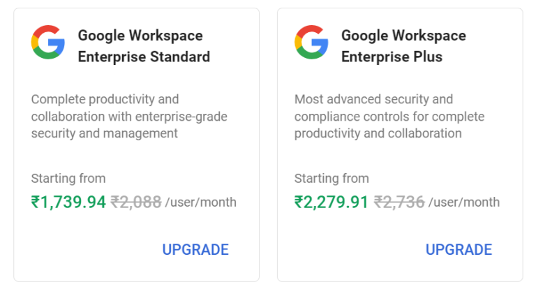 Google Workspace Monthly Price